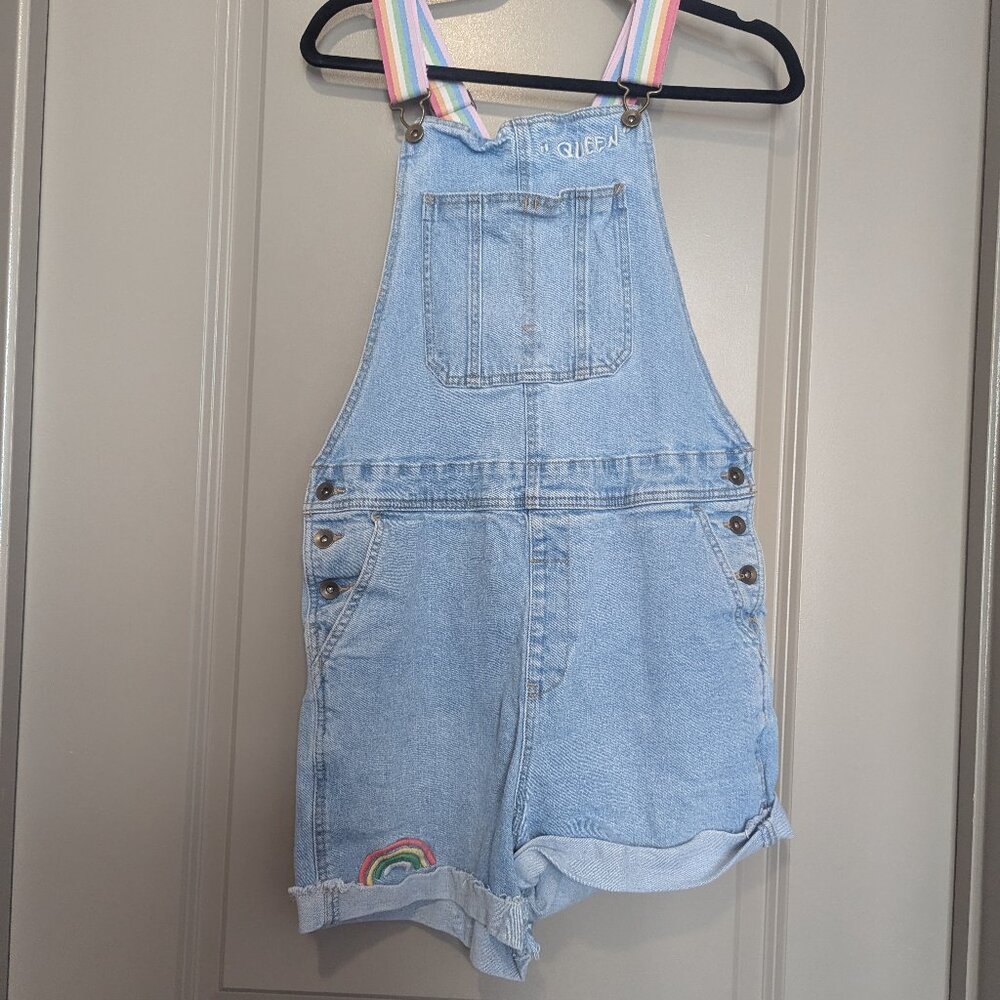 NWT Target Pride Denim Queen Short Overalls